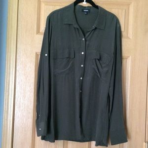 Express silk button down shirt/blouse